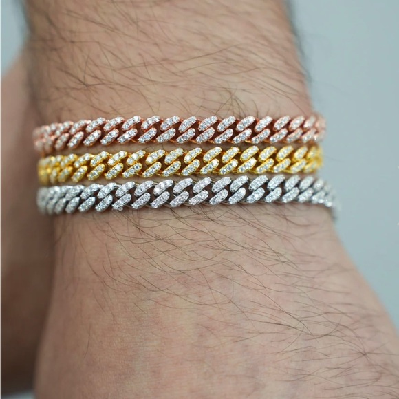 CUBAN BRACELET VVS MOISSANITE DIAMONDS - Picture 2 of 4